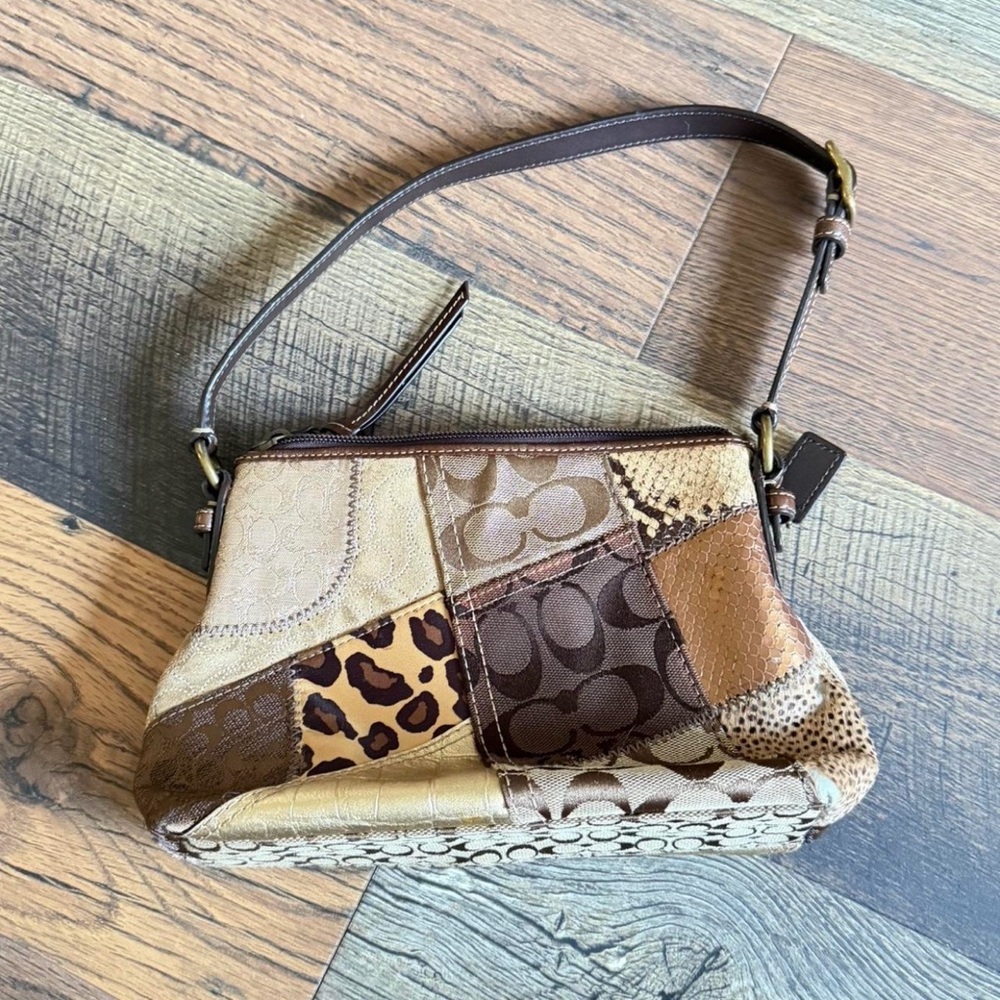 Coach Animal Print Patchwork Shoulder Bag - image 2